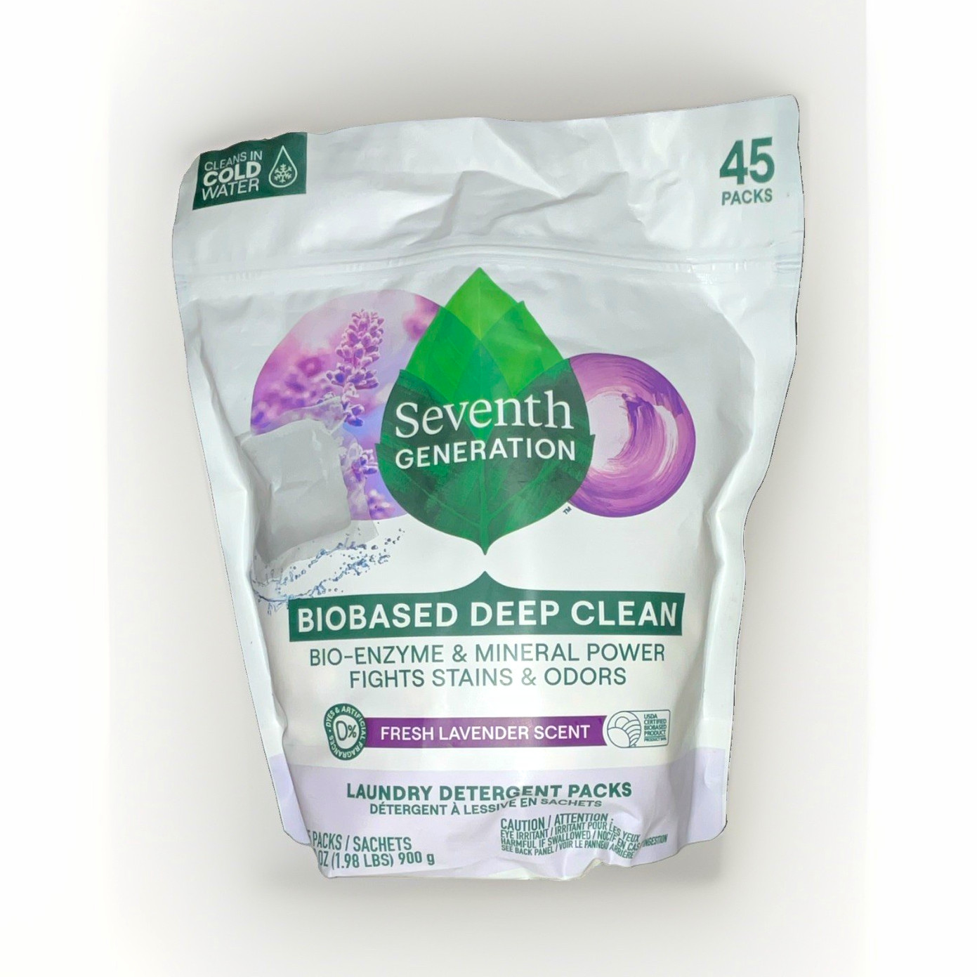 Seventh Generation Biobased Deep Clean Laundry Detergent Packs 45 Fresh Lavender
