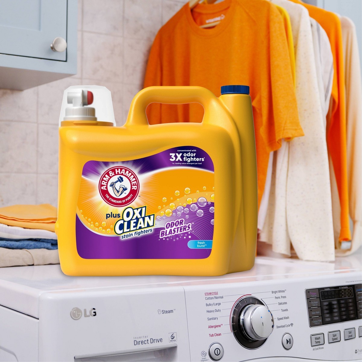 Arm & Hammer Plus OxiClean Liquid Detergent, Fresh Burst, 154 Loads, 200 fl oz