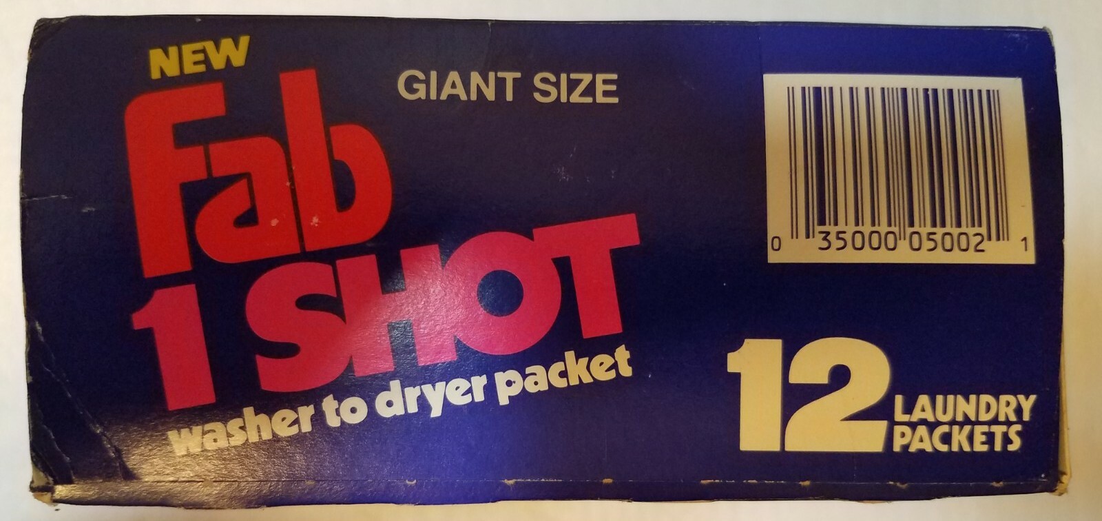 NOS VINTAGE Fab 1 Shot Giant Size Washer to Dryer 12 Laundry Packets Palmolive