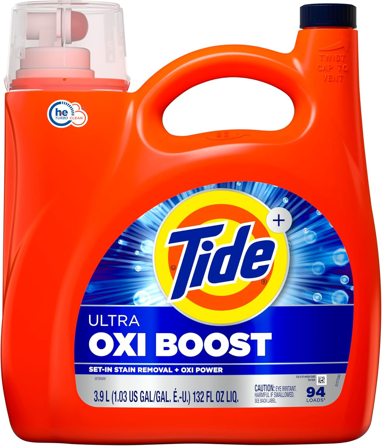 Ultra Oxi Boost Liquid Laundry Detergent, 132 Fl Oz, 94 Loads, Advanced Stain Re