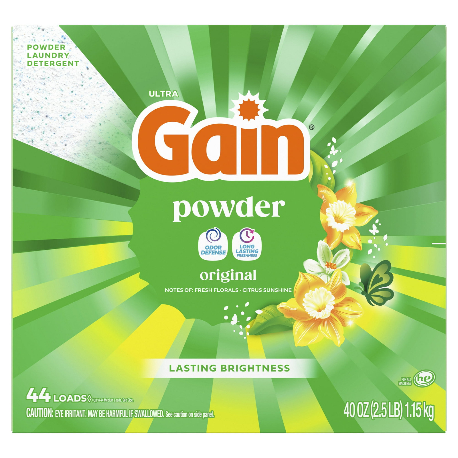 Powder Laundry Detergent Original Scent 40 Ounce 44 Loads Free