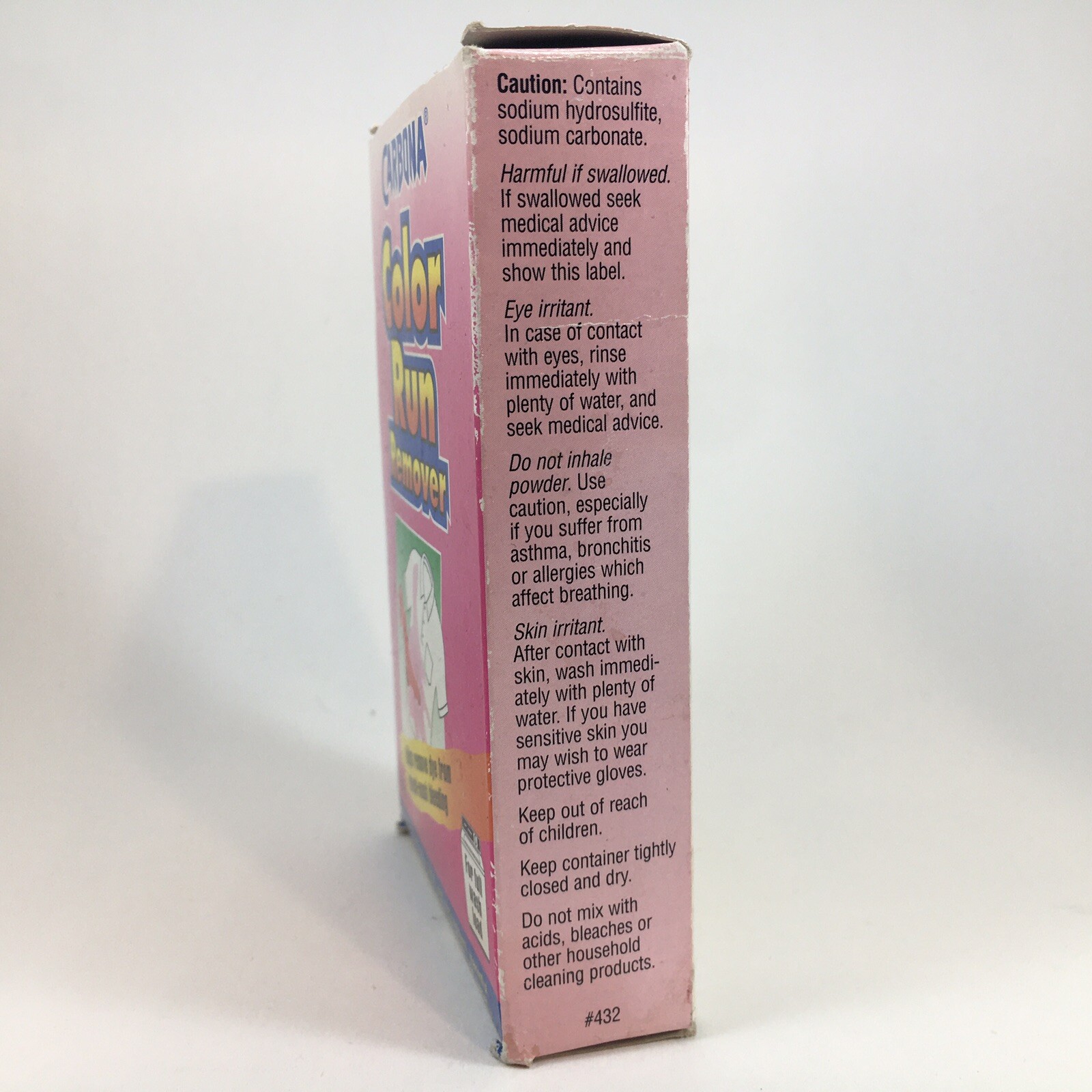 Vintage Carbona Color Run Dye Remover 7 oz. Bleach-Free Laundry Powder 1990s NOS