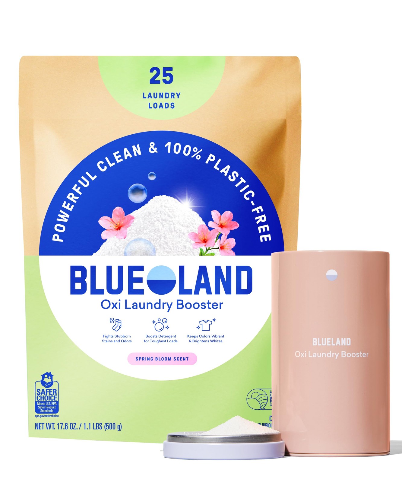 BLUELAND Oxi Laundry Booster Powder With Tin, Starter Set, Fragrance