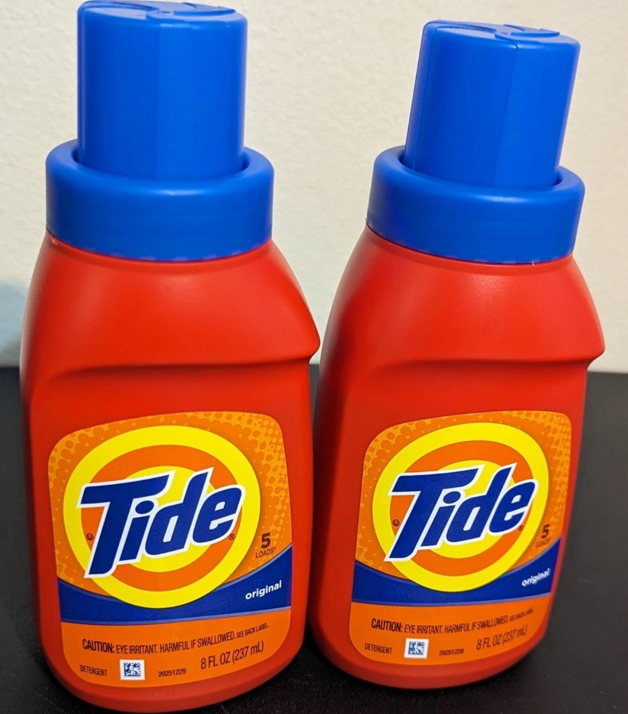 Tide (8 Fl. Oz.) Bottle ●ORIGINAL● Scent Liquid Laundry Detergent Lot Of Two