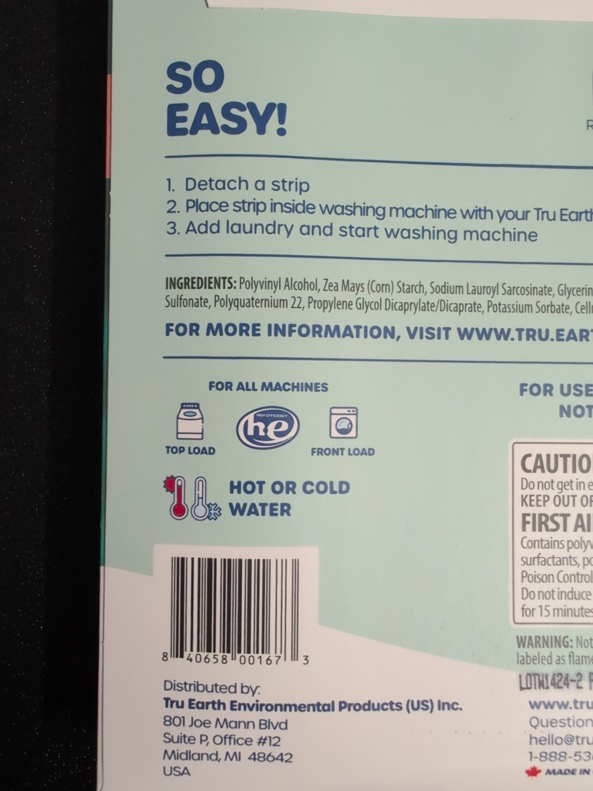 Lot 2 Tru Earth Fabric Softener Ultra Concentrated 32 Eco-Strips Fragrance Free