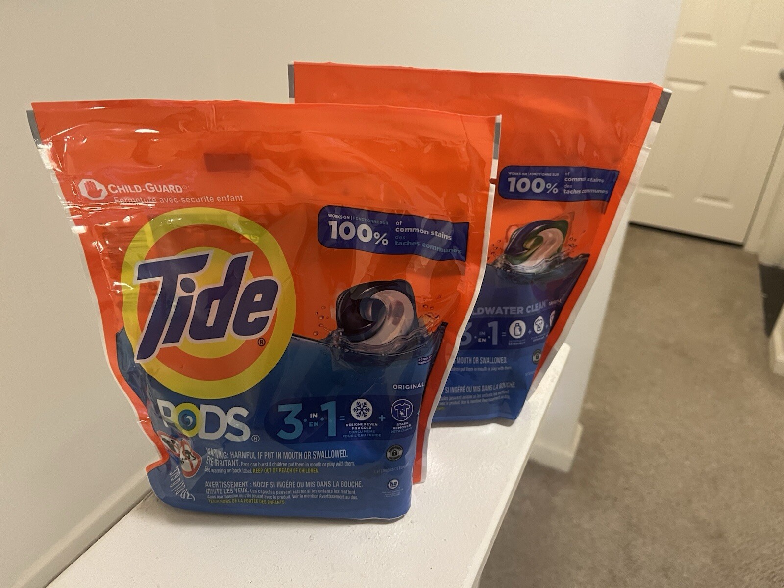 Tide Pods 3 in 1 Detergent Original Scent Child Guard Zipper 400 g 14 Oz New