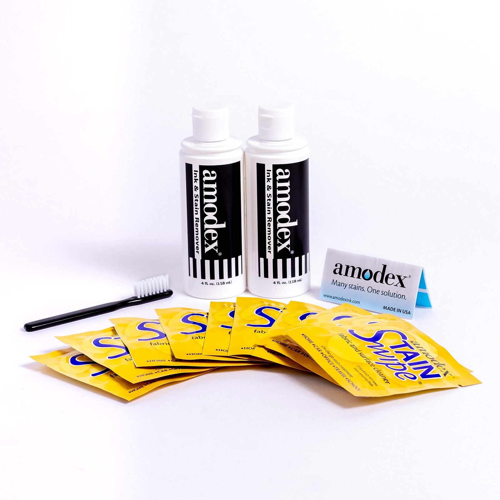Ink Stain Remover Arsenal Clothes Leather Skin Set Bottles Brush Wipes Kit