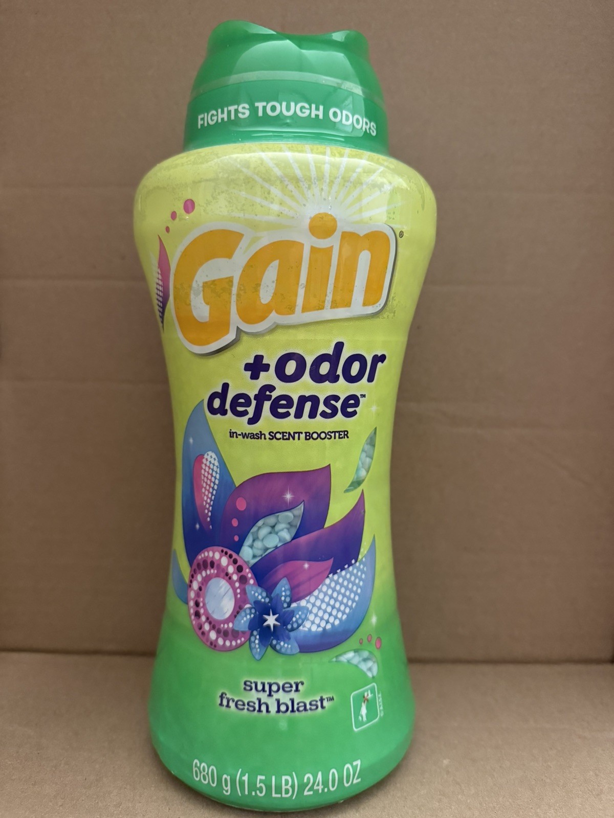 Gain Odor Defense In-Wash Scent Booster Beads ~ 24oz ~ Super Fresh Blast Scent