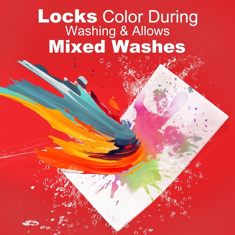 Laundry Color Catcher Sheets 50 Count, Prevents Color Bleeding, Mix Colors and