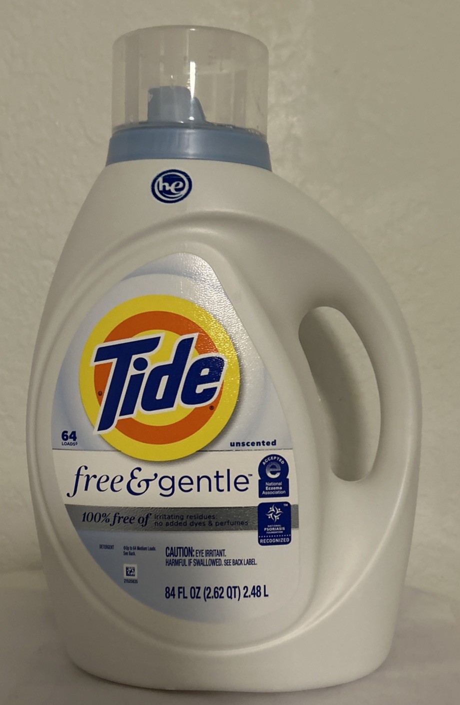 2PK Tide Free & Gentle Liquid Laundry Detergent, 84 oz, 64 Loads, Hypoallergenic
