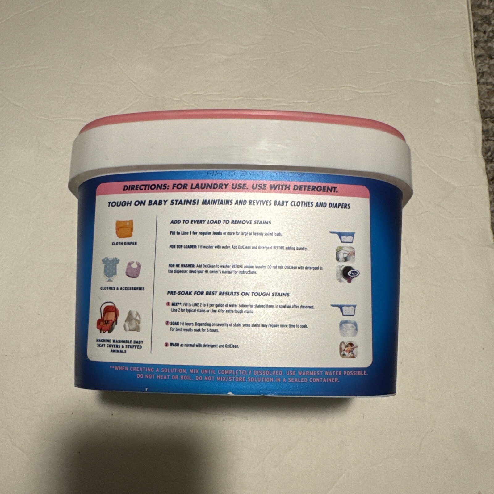 OxiClean Baby Stain Soaker 3lbs Stain Chlorine Free All Machines Powder HTF Safe