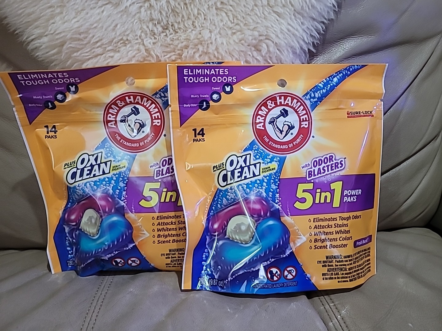 Lot Of 2 Arm & Hammer Oxi Clean Odor Blasters 5-in-1 Fresh Burst 14ct Total 28