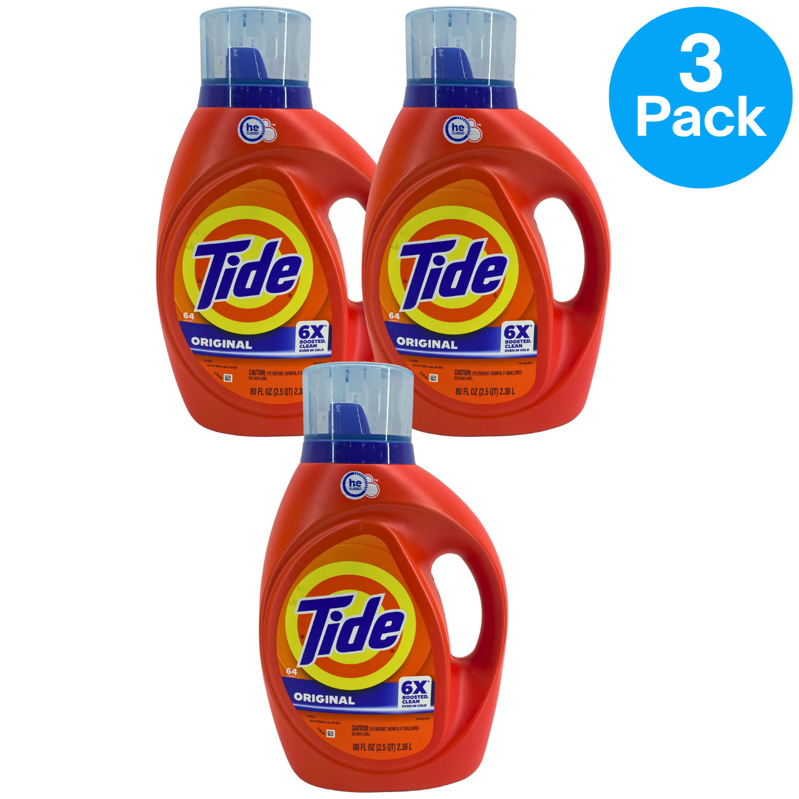 Tide Original Liquid Laundry Detergent 80 fl oz 64 Loads 3 Pack New