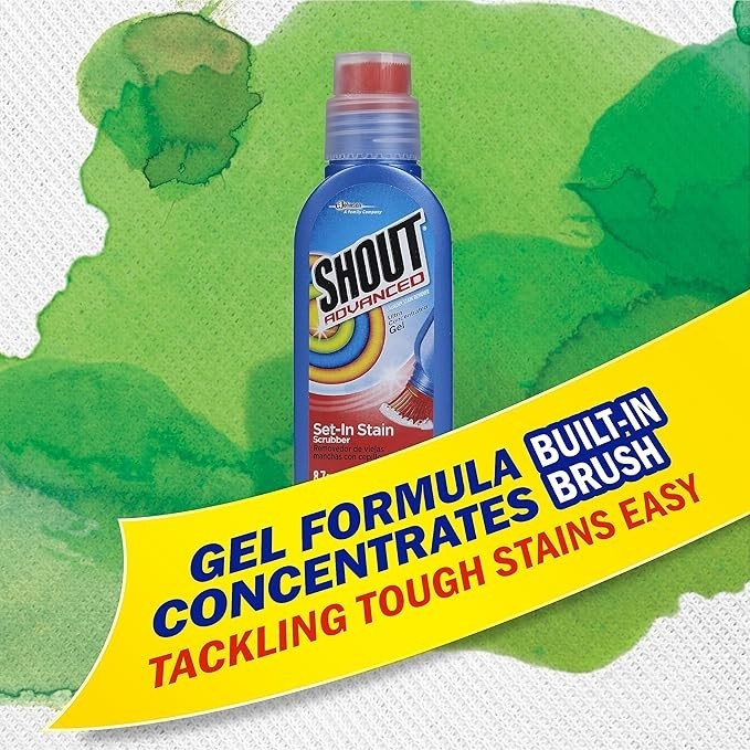 Shout Advanced Stain Remover Brush, Ultra Concentrated Gel , 8.7Oz, freeship