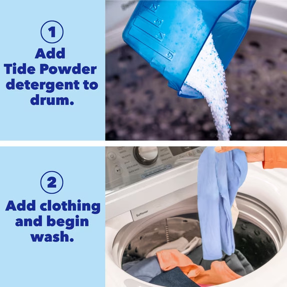 Tide Clean and Gentle Powder Laundry Detergent, Unscented, 77 oz, 68 Washes