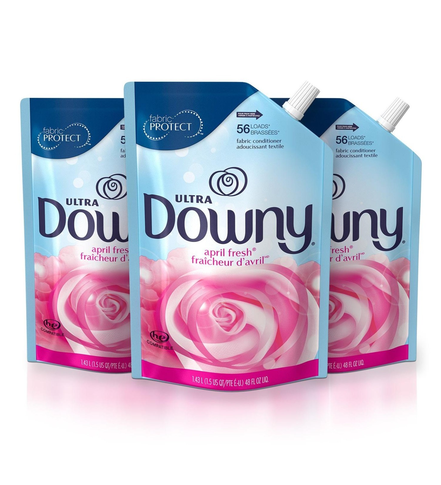 Downy Ultra Laundry Fabric Softener Liquid, April Fresh, 168 Total Loads 3 PACK