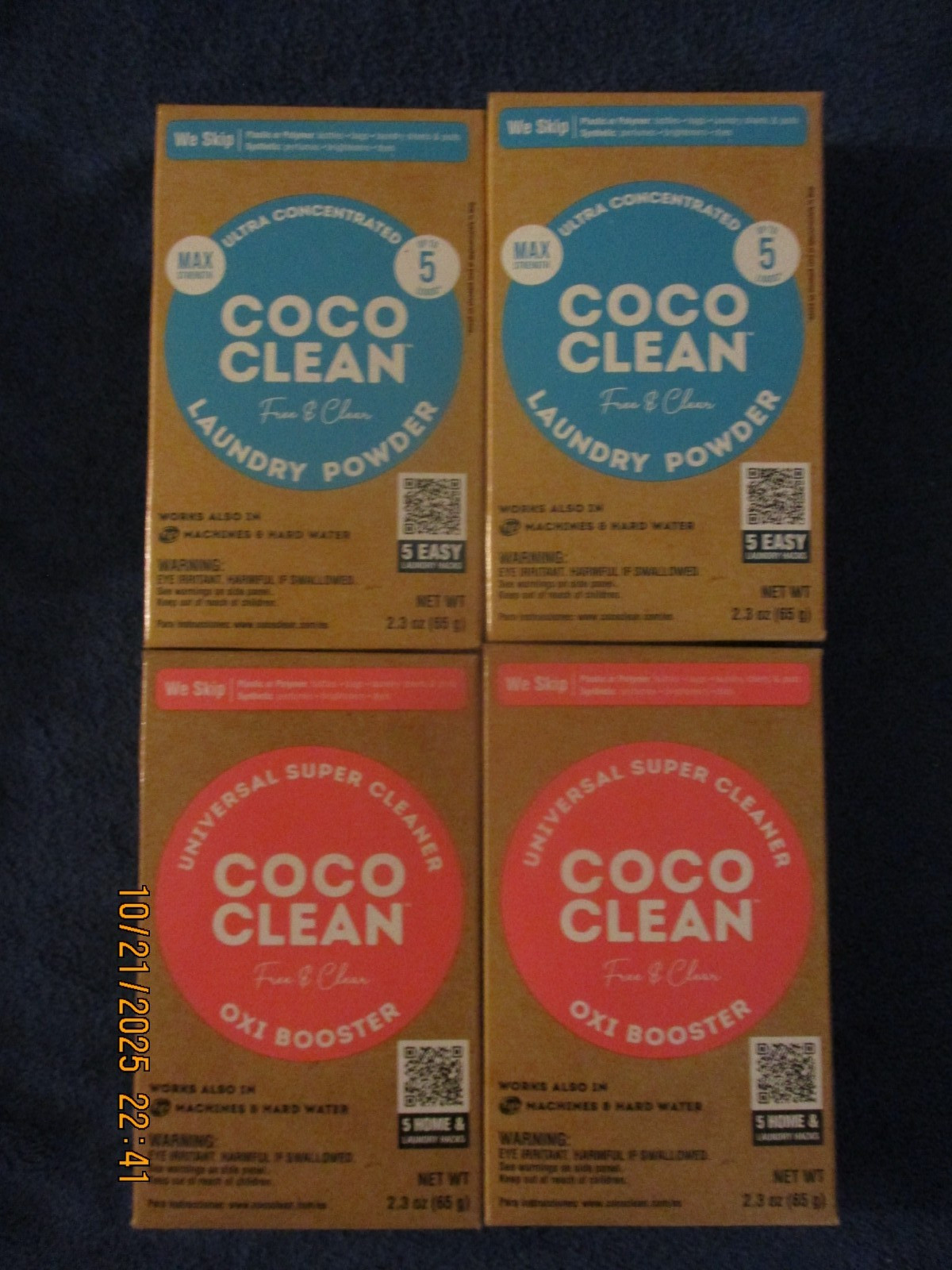 5 Coco Clean Free & Clear Laundry Powder 2.3 OZ (+ OXI BOOSTER) SALE