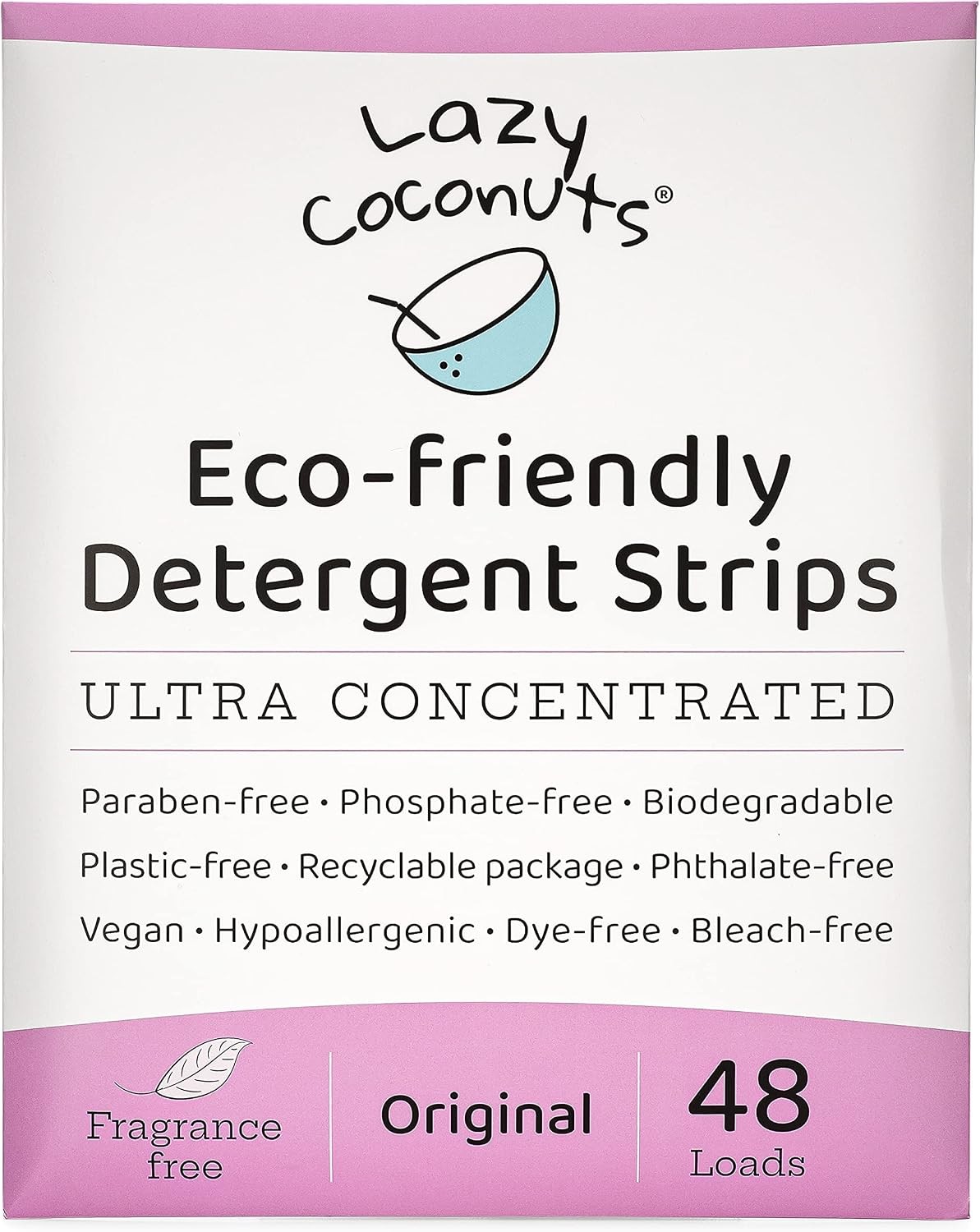 LAZY COCONUTS Eco Friendly, Plant Powered Laundry Detergent Strips – Fragrance