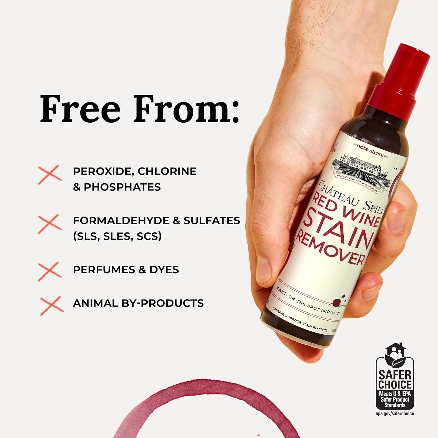 Wine Stain Remover Spray – Clothes & Laundry Stain Remover – Wine Carpet Clea…