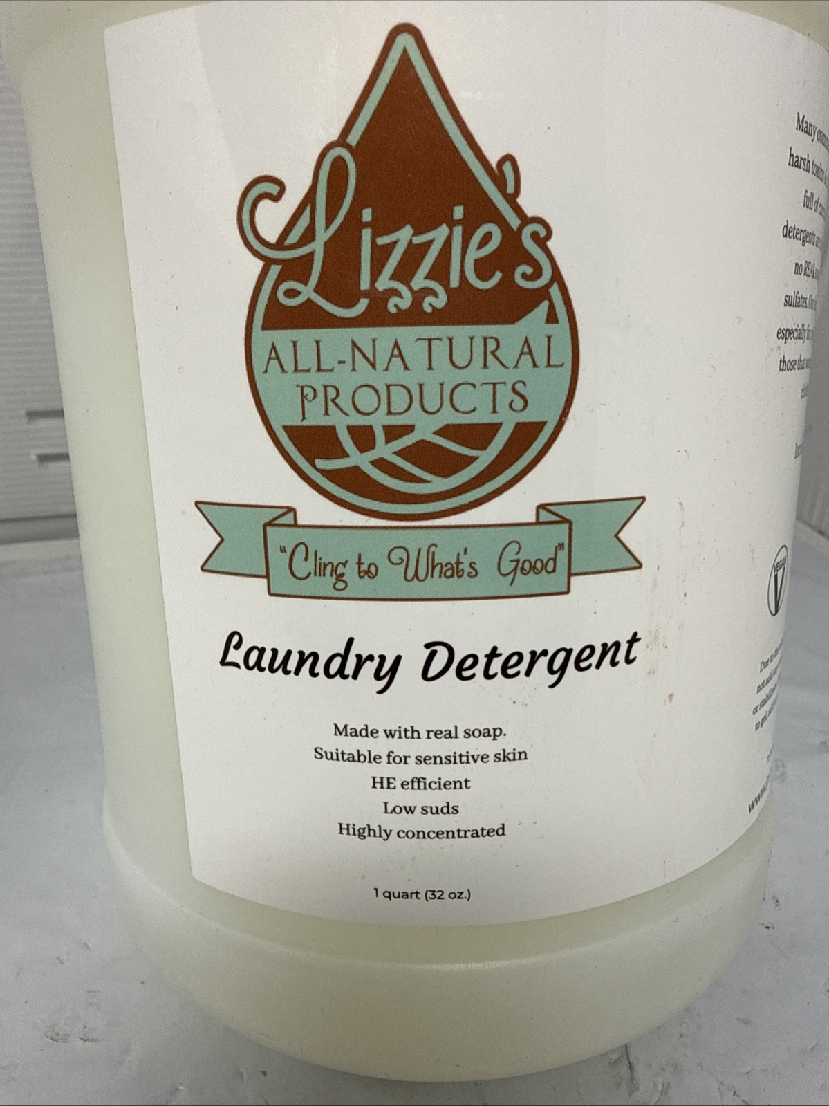 1 Gallon – Lizzies’ All Natural Products – Laundry Detergent – Made with…