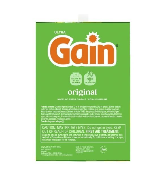 Gain Powder Laundry Detergent, Original Scent, 154 oz, 167 Loads
