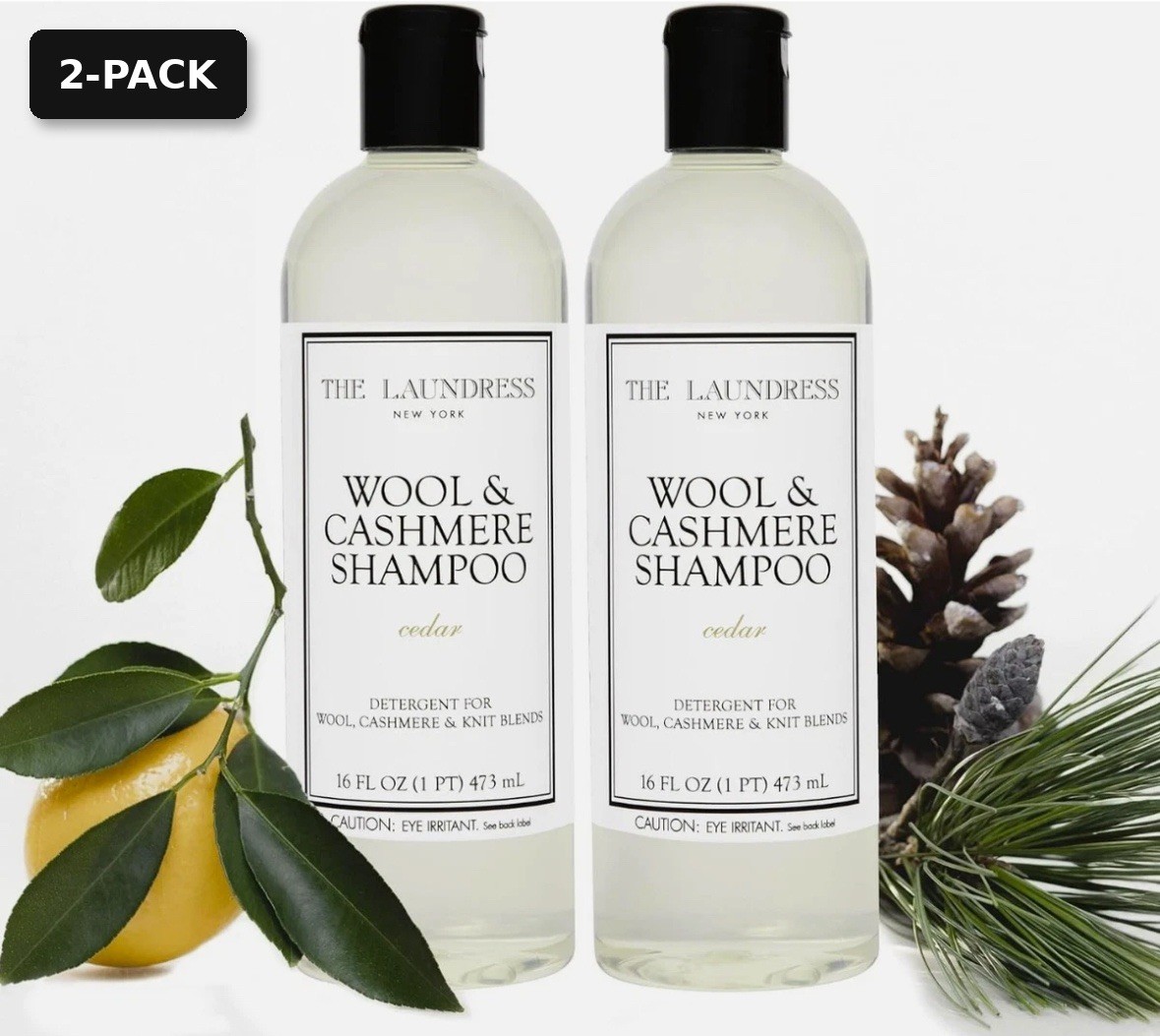x2 Wool & Cashmere Shampoo 62 Loads Concentrated Liquid Laundry Detergent Cedar