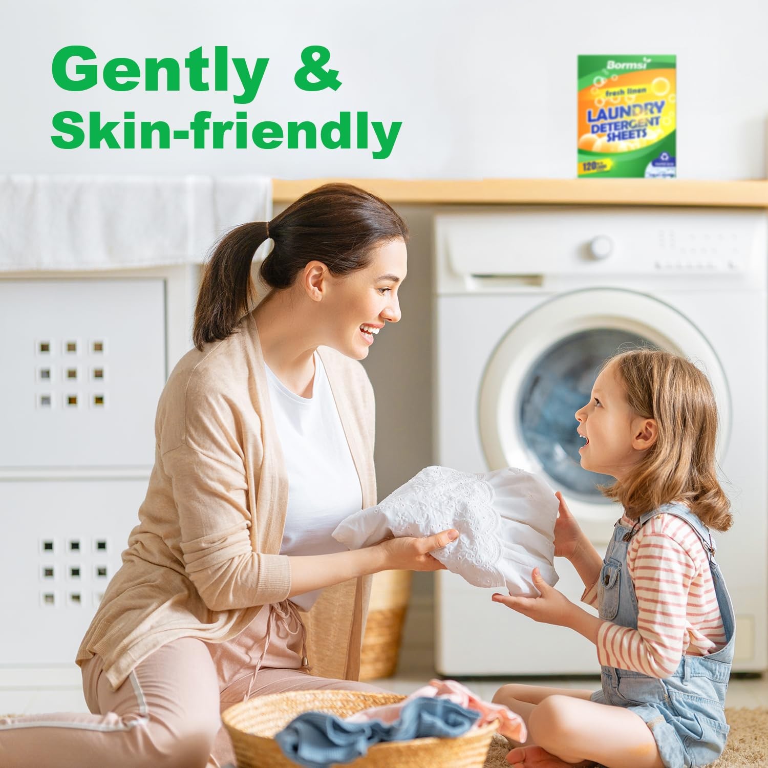 BORMSI Laundry Detergent Sheets Fresh Scent 120 Loads No 1 Count (Pack of 60)