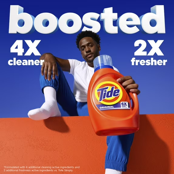 Tide Laundry Detergent Liquid with 6X Boosted Cleaning Power, Original Scent