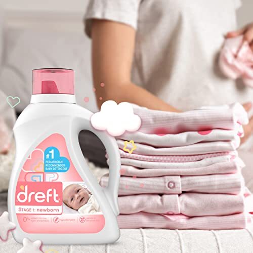 Dreft Stage 1: Newborn Baby Liquid Laundry Detergent, 114 loads, 165 fl oz