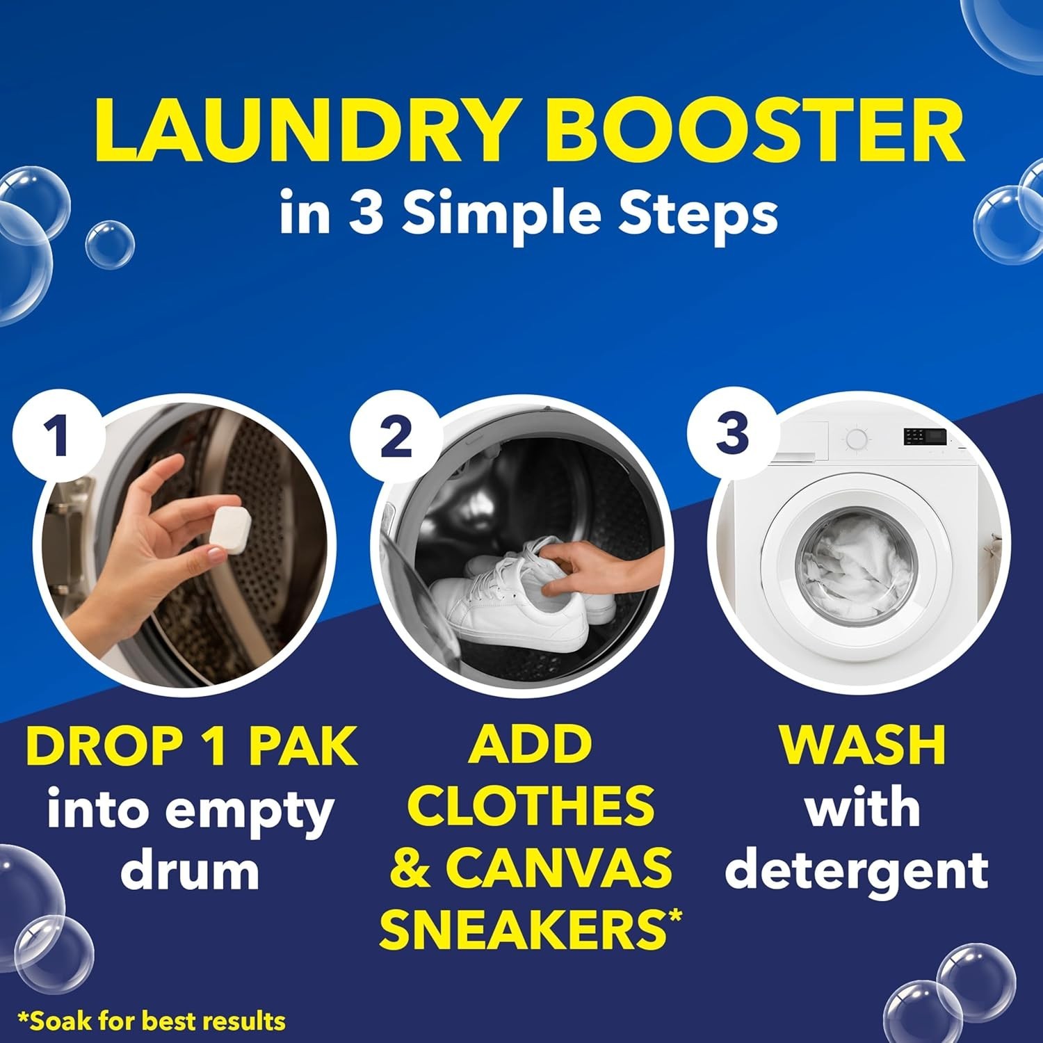 24 Count Laundry Whitener Power Paks Stain Remover for Color Safe Cleaning