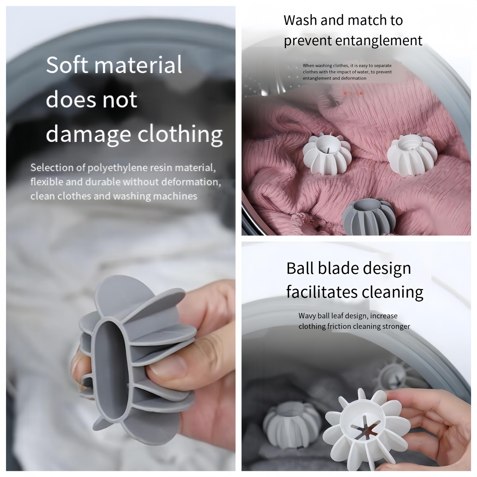 Laundry Balls Tangle for Washing Machines,Reusable Laundry Balls, Silicone St…