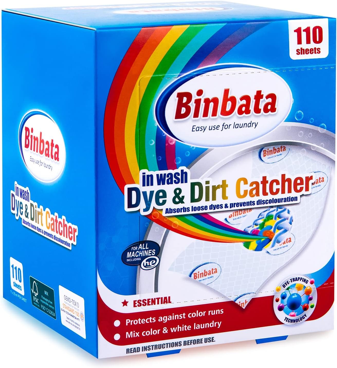 Color Grasper for Laundry 110 Count, Fragrance Free Dye Catcher Essential