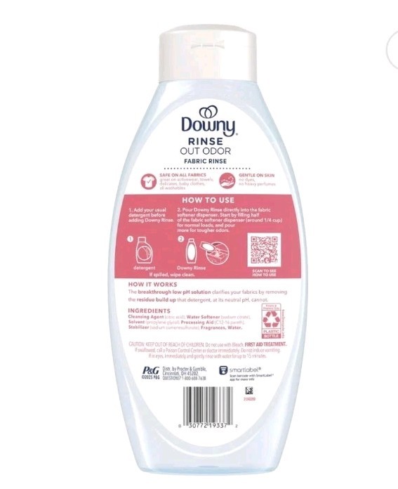Downy Rinse Out Odor Laundry Rinse, Tackles Tough Odors and Refreshes, Spring…