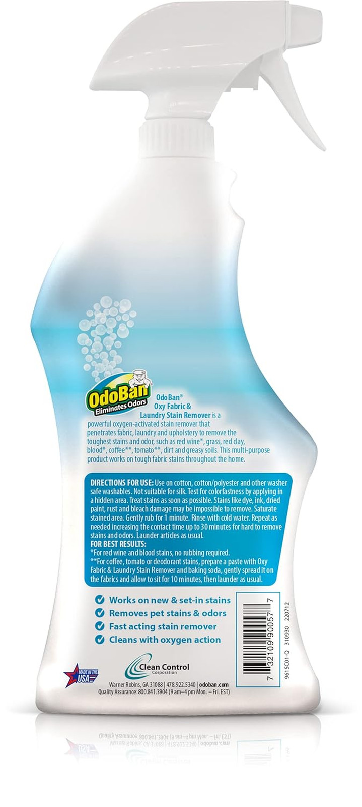 Ready-To-Use Oxy Fabric and Laundry Stain Remover, Triple Action Stain Eliminato