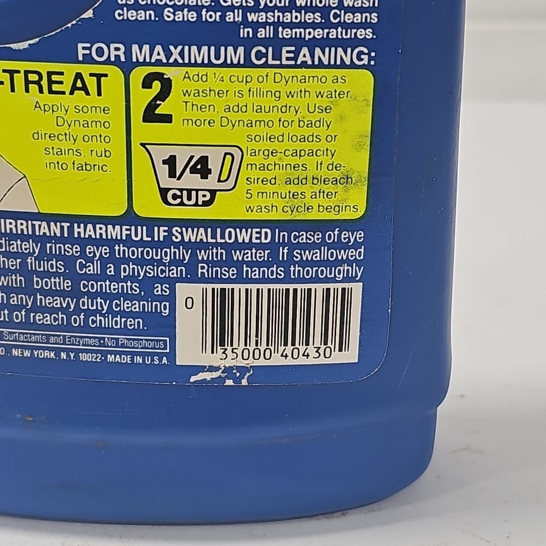 Vtg 32oz Dynamo Action Plus Heavy Duty Laundry Detergent NOS TV Movie Prop Retro
