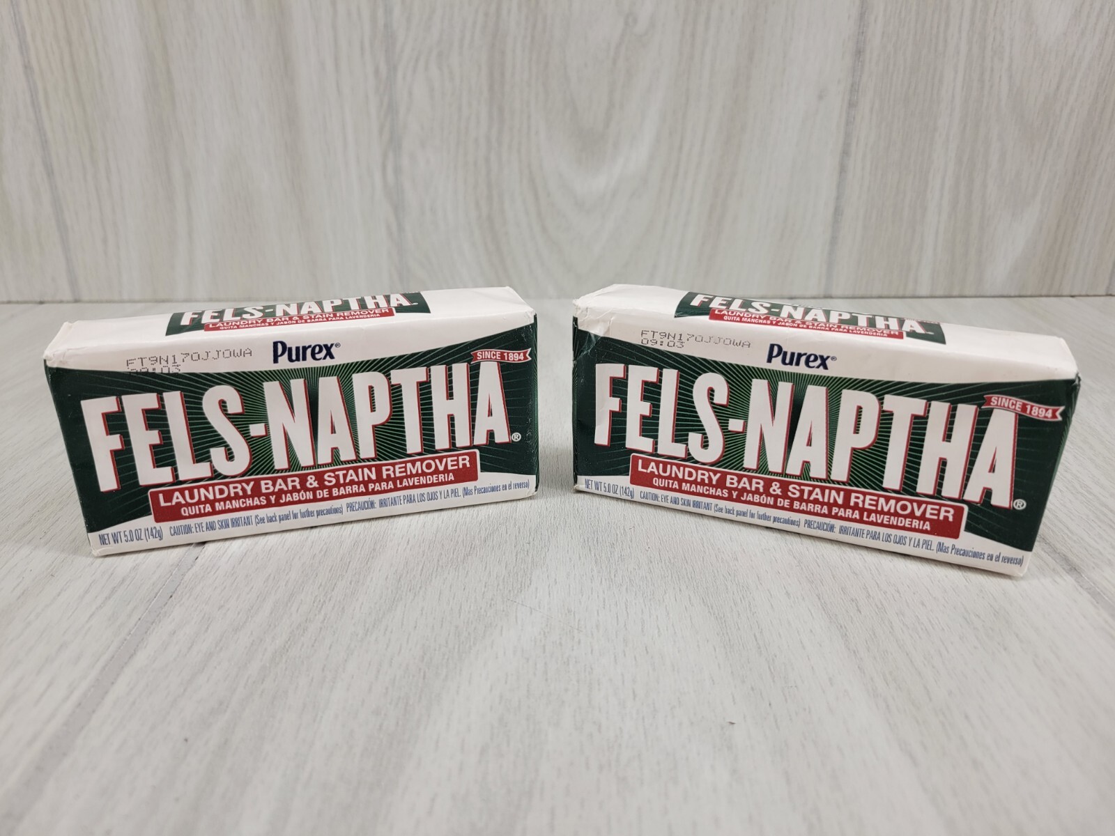 2 PACK Purex Fels Naptha Laundry Cleaning Bar and Stain Remover, 5 Ounce