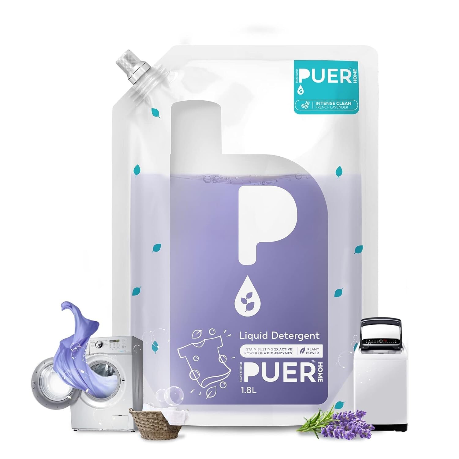 PUER Natural Laundry Liquid Detergent 1.8L Refill Pouch
