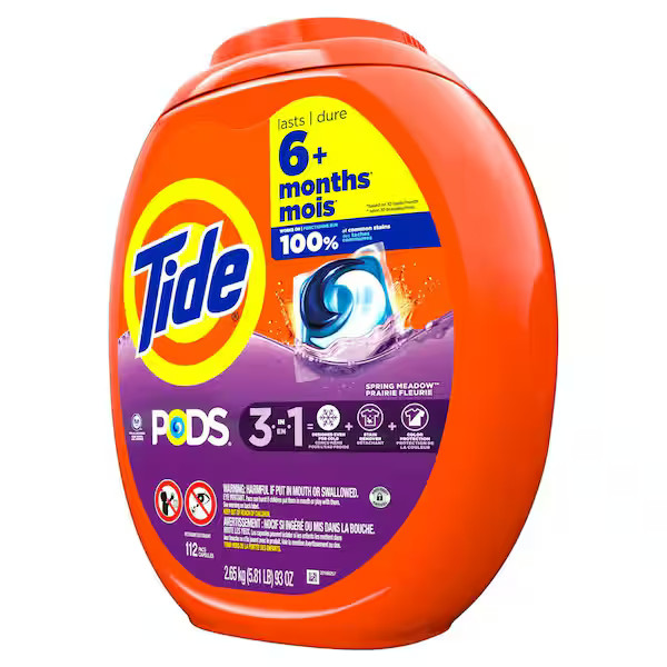 3 in 1 Spring Meadow Scent Liquid Laundry Detergent Pods, 112-Count