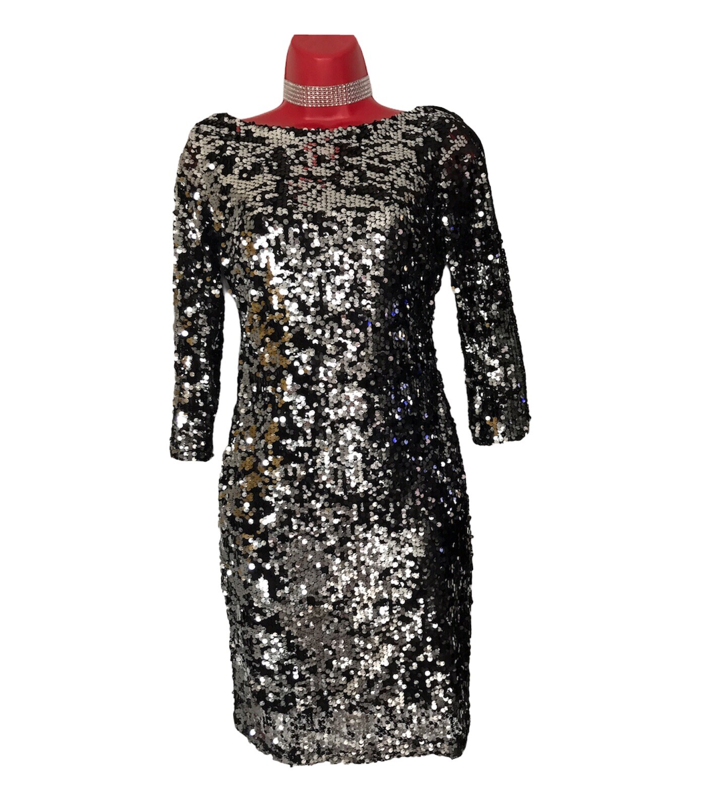 Women’s S Elegant Fall Sexy Premier Amour Sequin Ruched Mini Dress Gray Size 2