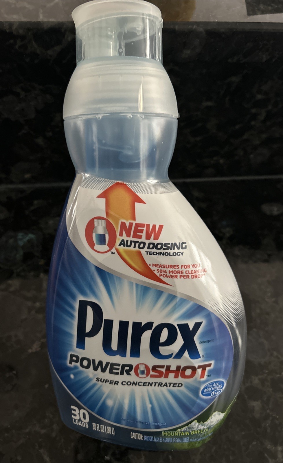 1 Purex Power Shot Super Concentrated Detergent 30 Loads Mountain Breeze 30 Oz