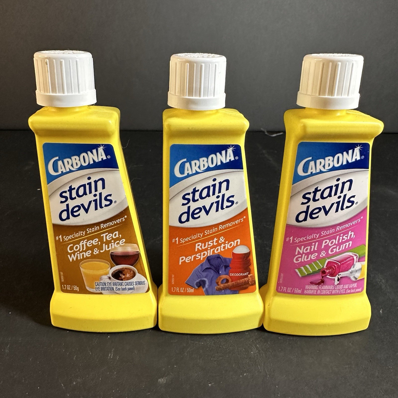 Carbona Stain Devils Lot Of 12- 1.7 oz. Each #1 Speciality Removers See Photos
