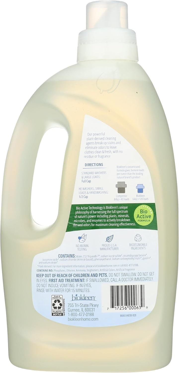 Laundry Liquid, Free & Clear, 64 oz