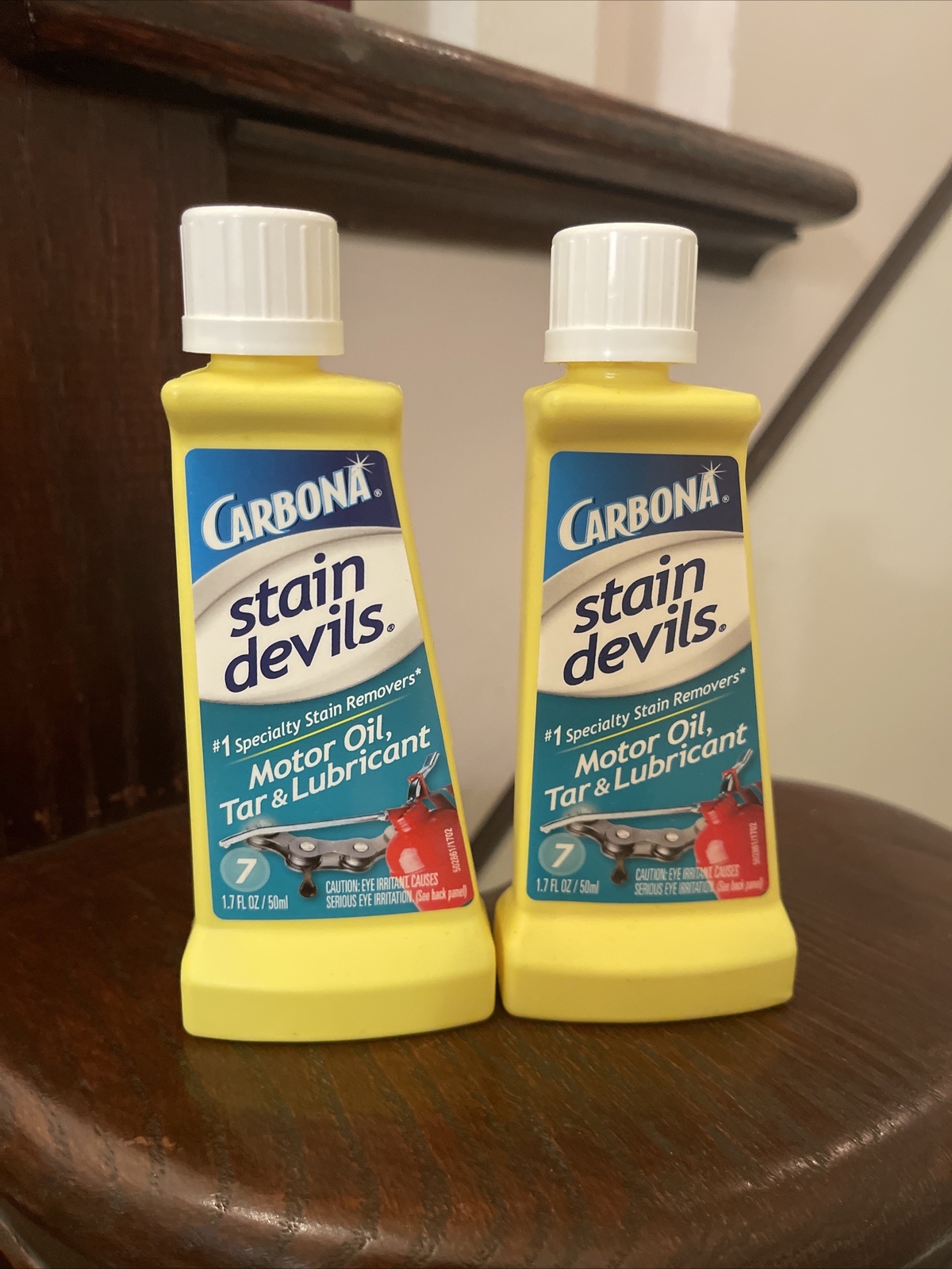 2x Carbona Stain Devils 1.7 Oz Formula 7 Motor Oil, Tar, Lubricant Stain Remover