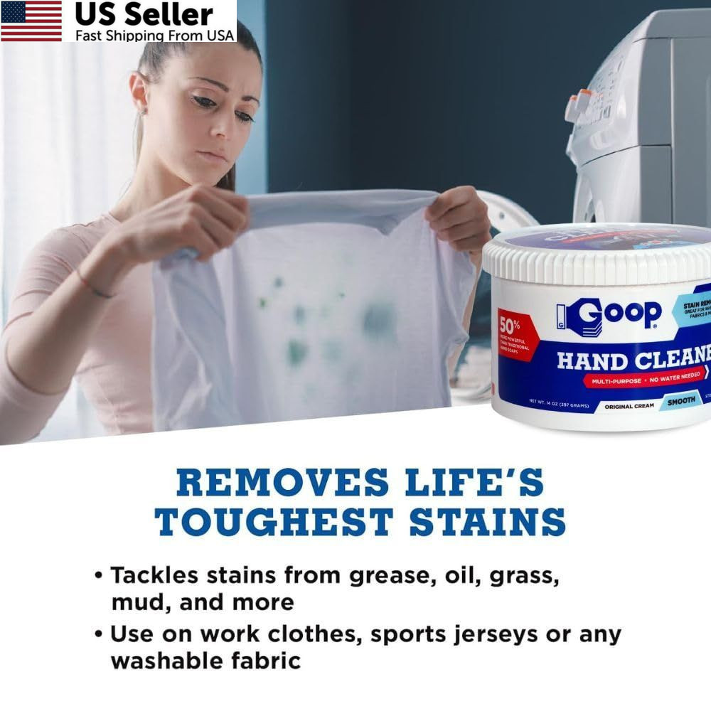 Multi-Purpose Waterless Hand Degreaser Laundry Stain Remover Non-Toxic 14oz USA