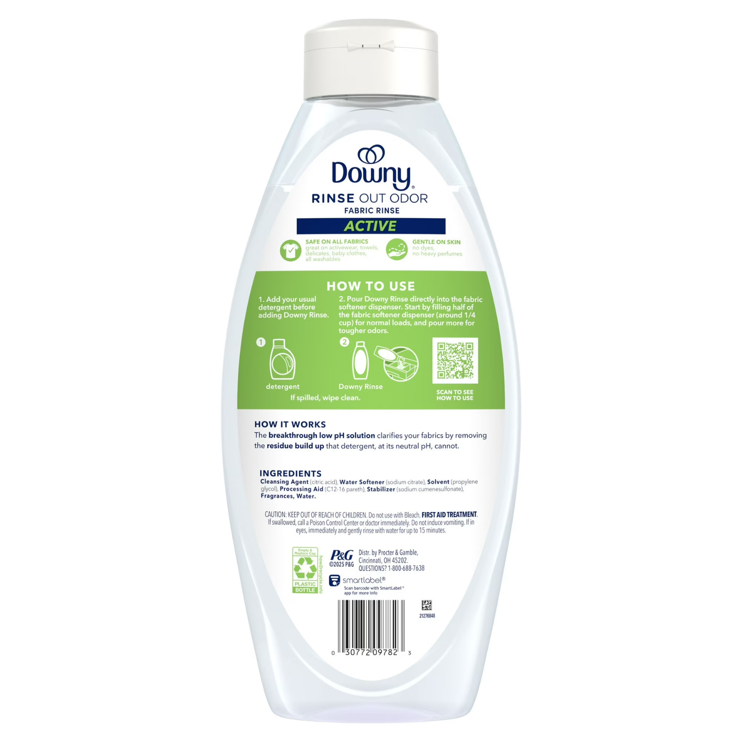 2 Pack Downy Rinse Out Odor Laundry Rinse Active Fresh Scent 48 fl oz, 70 Loads