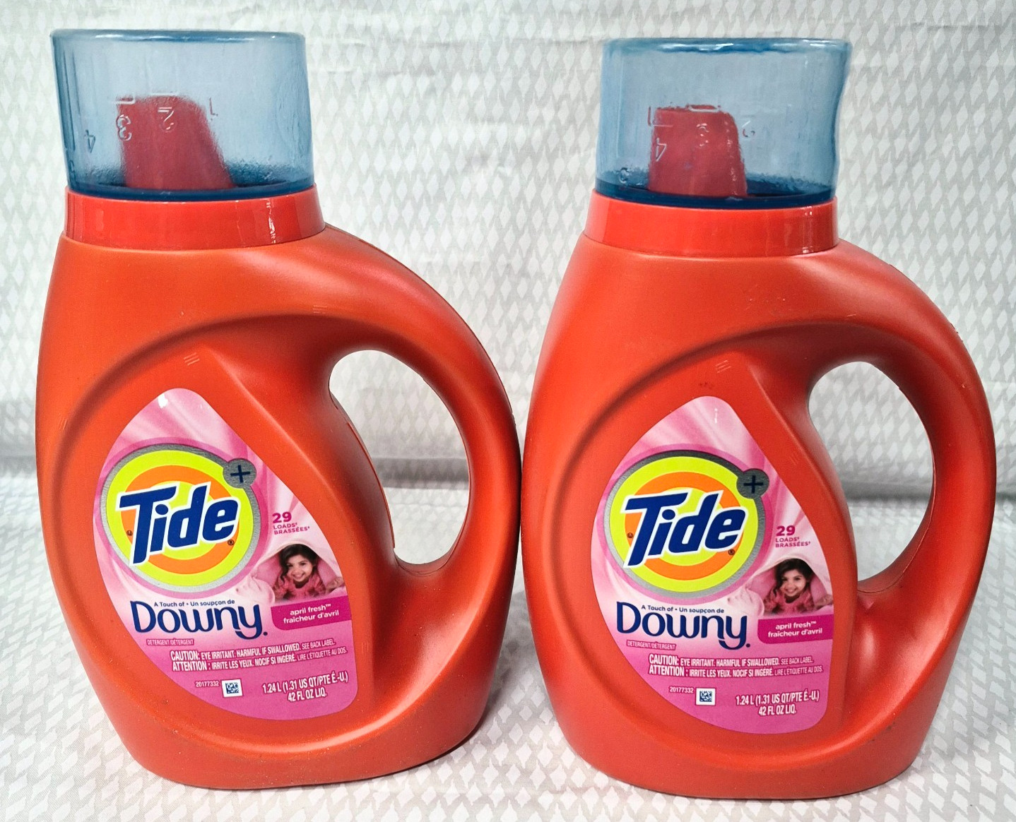 2 x Tide A Touch of Downy Liquid Laundry Detergent 29 Loads April Fresh 42 fl oz