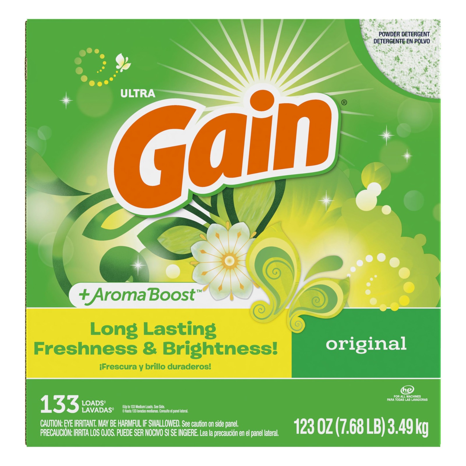 Gain Original Powder Laundry Detergent 123 Ounce With Aromaboost Freshness