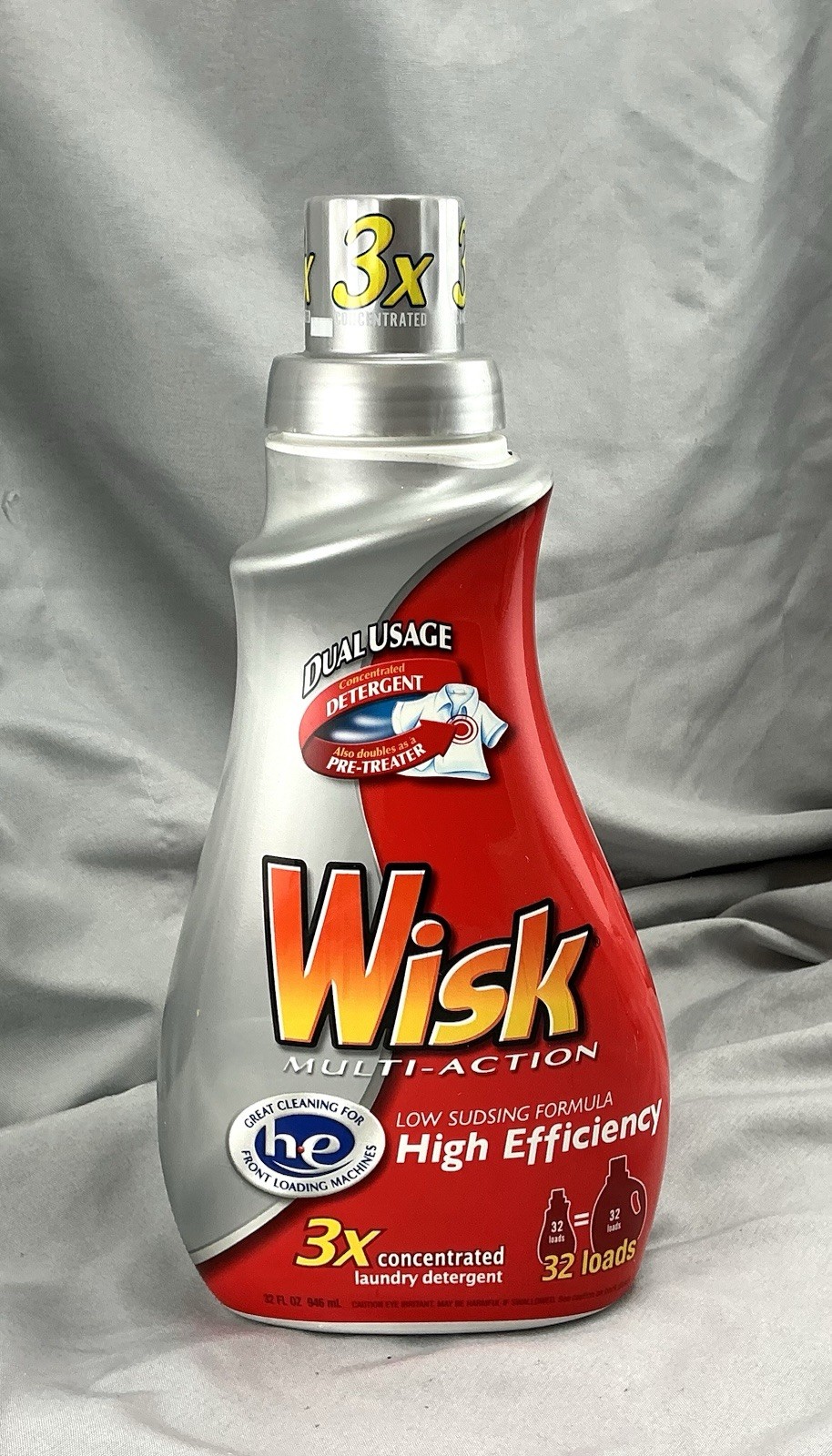 Wisk HE High Efficiency Laundry Detergent 32 Loads ~ 32oz ~ Brand New