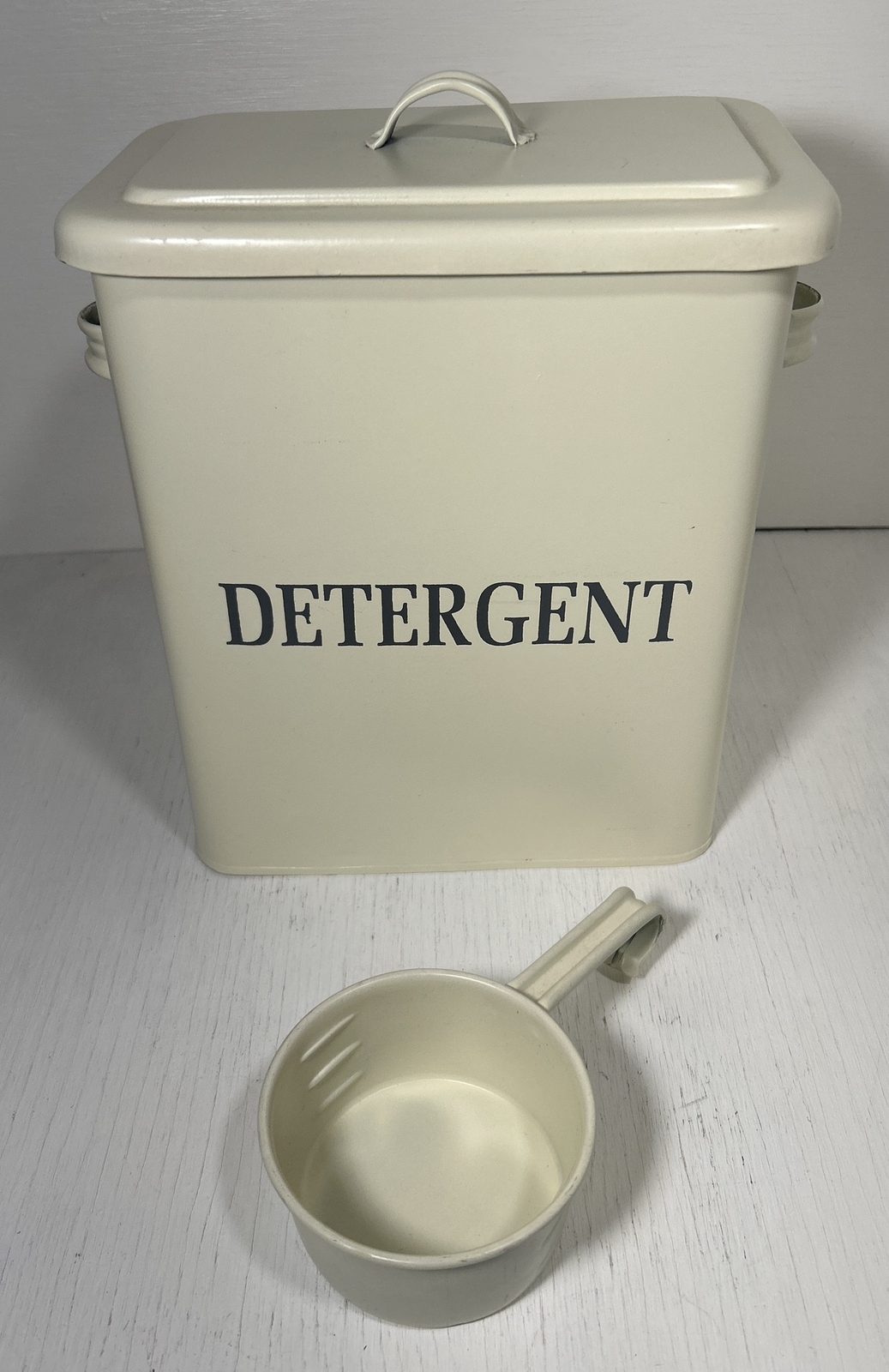 Metal Laundry Room Container Modern Farmhouse CREAM Detergent Powder Storage Org