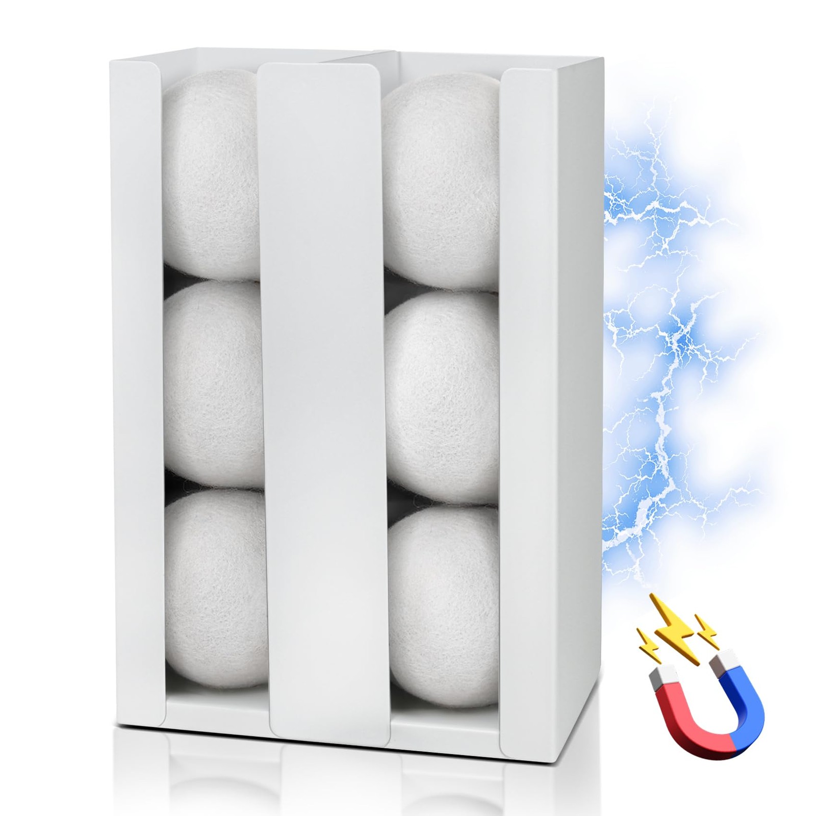 Magnetic Dryer Ball Holder – Iron Wool Dryer Balls Dispenser – laundry reusab…